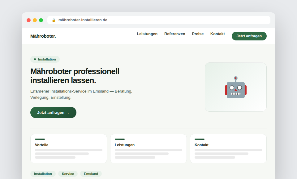 Startseite von Mähroboter-Installieren.de
