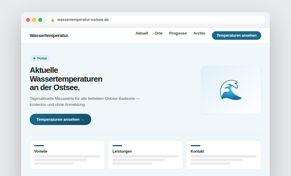 Startseite von Wassertemperatur Ostsee