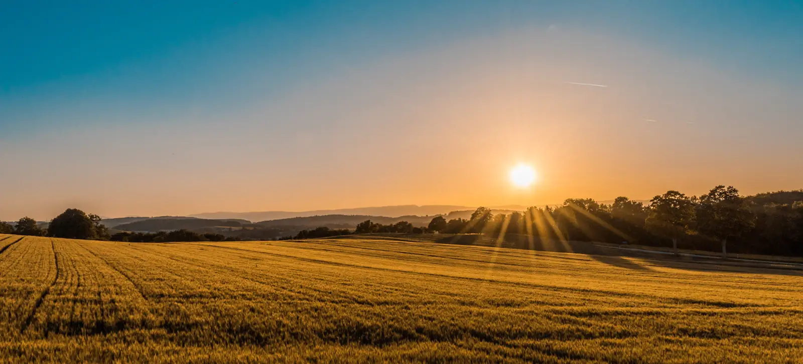 Weite Felder und Abendsonne über dem Emsland